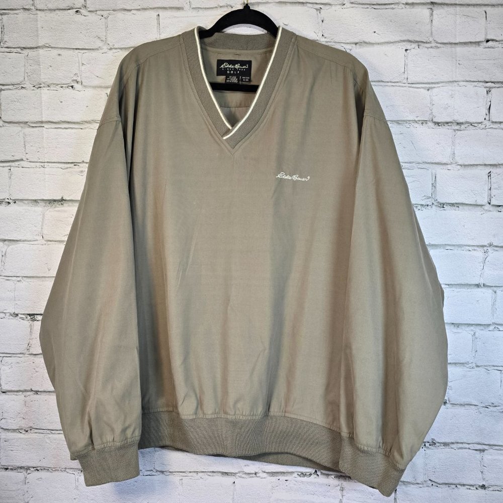 EDDIE BAUER GOLF WINDBREAKER PULLOVER DARK KHAKI MENS XL - Picture 4 of 5
